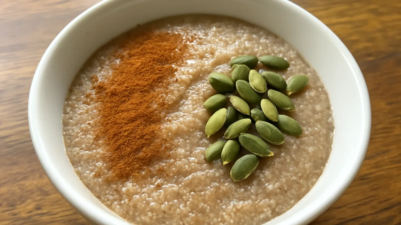 Amaranth-Porridge mit Zimt und Kürbiskernen"